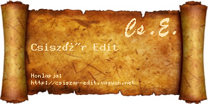 Csiszár Edit névjegykártya